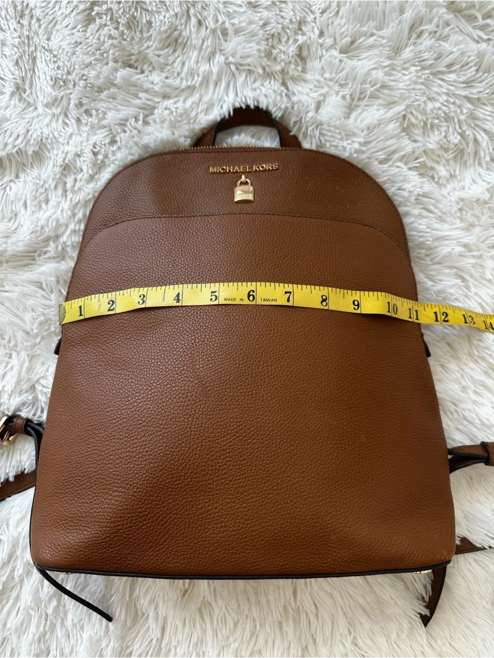 Michael Kors Adele Brown Pebbled Leather Backpack Gold Hardware - Picture 4 of 16
